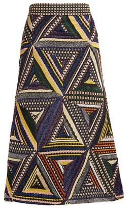 Missoni Women's Metallic Knit Patchwork Midi Skirt