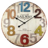 Thumbnail for your product : Infinity Instruments 23" Round Wall Clock Weathered Wood Finish