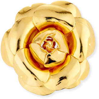 Oscar de la Renta Small Painted Rose Pin