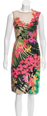 Alberta Ferretti Tropical Print Sheath Dress
