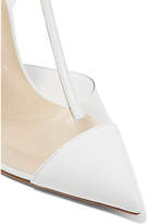 Thumbnail for your product : Christian Louboutin Nosy 100 Patent-leather And Pvc T-bar Pumps - White