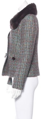 Dolce & Gabbana Fur-Trimmed Tweed Jacket