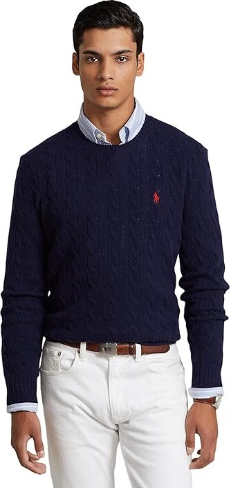 Polo Ralph Lauren Wool-Cashmere Cable-Knit Sweater (Hunter Navy) Men's  Sweater - ShopStyle
