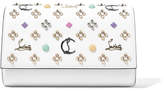 Christian Louboutin - Paloma Embellished Textured-leather Clutch - White