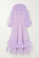 Thumbnail for your product : Huishan Zhang Alicia Tie-detailed Tiered Tulle Gown