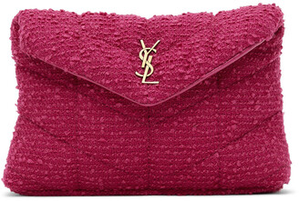 Saint Laurent Pink Quilted Puffer Pouch