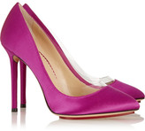 Thumbnail for your product : Charlotte Olympia Party PVC-trimmed satin pumps