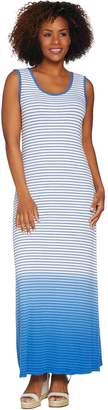 Lisa Rinna Collection Petite Dip Dye Striped Knit Maxi Dress