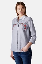 Thumbnail for your product : Topshop Embroidered Cotton Shirt