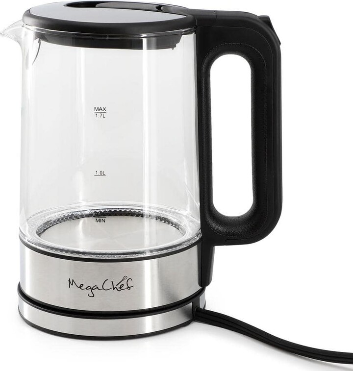 7 Cups Glass Electric Tea Kettle Silver