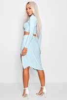 Thumbnail for your product : boohoo Asymmetric Hem Midi Skirt