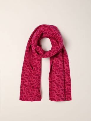 Womens Accessories Scarves and mufflers Pinko Cotton Monogram-pattern Scarf in Pink 