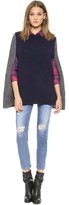 Thumbnail for your product : DKNY Colorblocked Crew Neck Cape