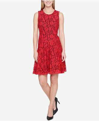 Tommy Hilfiger Drop-Waist Lace A-Line Dress, Created for Macy's