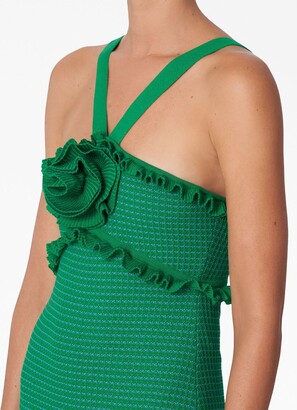 Carolina Herrera Floral-Appliqué Knitted Dress