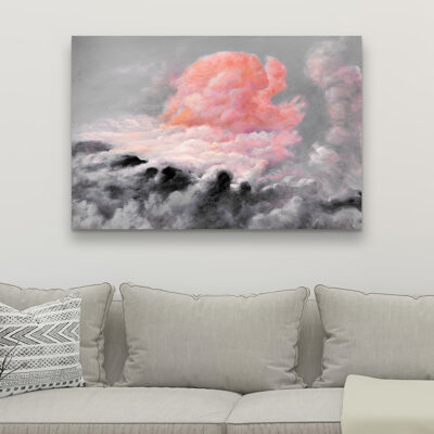 Lark Manor Pink Clouds - Pink Landscapes Canvas for Home Decor