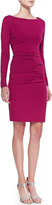 Thumbnail for your product : Nicole Miller Artelier Long-Sleeve Boat-Neck Ruched Jersey Dress