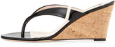 Thumbnail for your product : Sarah Jessica Parker Raquel Thong Wedge Patent Sandal, Black