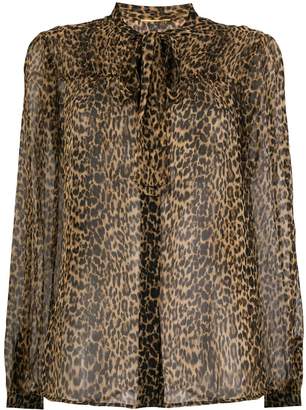 Saint Laurent leopard printed blouse