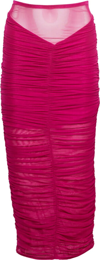 Fleur Du Mal Ruched Midi Skirt