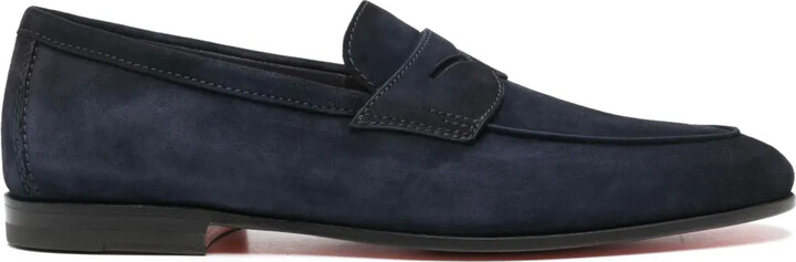 Santoni Penny-Slot Suede Loafers
