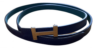 Hermã ̈S HermAs H Blue Leather Belts