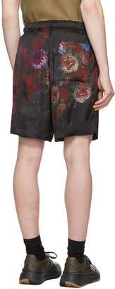 Dries Van Noten Black Floral Print Shorts
