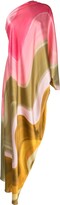 Abstract-Print One-Shoulder Long Dres 