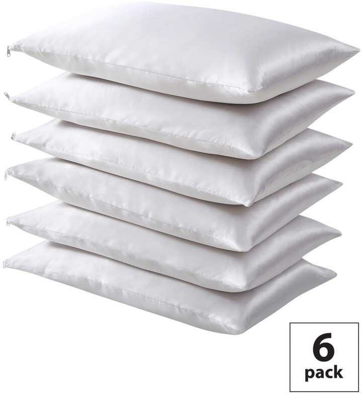 Fresh Ideas Satin Hair Keeper 6-Pack Pillow Protectors, Standard