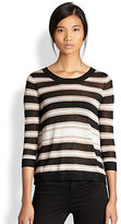 Thumbnail for your product : Aiko Tamika Metallic Striped Split-Back Sweater