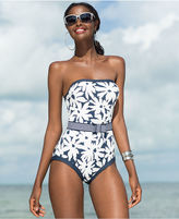 Thumbnail for your product : Anne Cole Belted Floral-Print One-Piece Swimsuit
