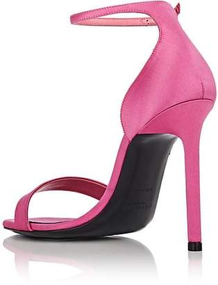 Saint Laurent Women's Amber Satin Ankle-Strap Sandals - Md. Pink