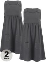 Thumbnail for your product : Top Class Girls Jersey Tab Pinafores (2 Pack)