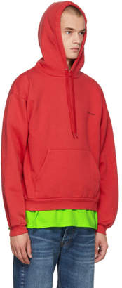 Balenciaga Red Small Logo Hoodie