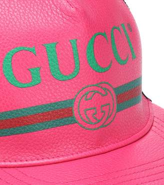 Gucci Print leather cap