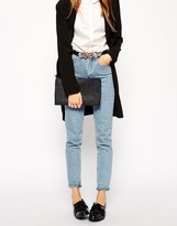 Thumbnail for your product : ASOS Leather Triple Zip Clutch Bag