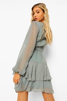 Thumbnail for your product : boohoo Tall Ruffle Hem Chiffon Mini Dress