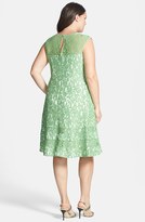 Thumbnail for your product : Adrianna Papell Cutaway Sleeve Lace Shift Dress (Plus Size)