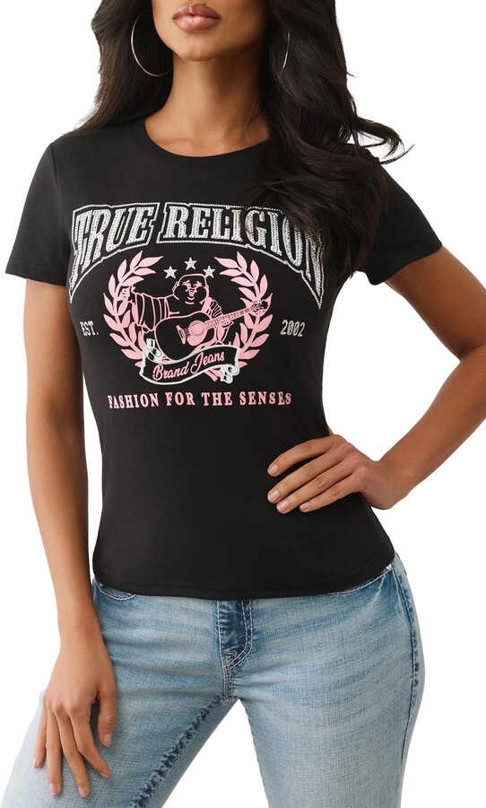 True Religion Crystal Buddha Graphic T-Shirt