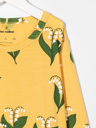 Mini Rodini long-sleeved floral-print T-shirt