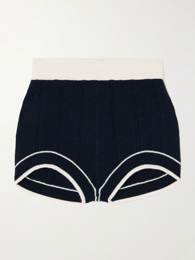 Guest In Residence - Ribbed Cashmere Shorts - Blue