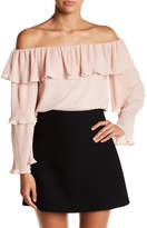 Thumbnail for your product : Naked Zebra Tiered Pleated Sleeve Blouse