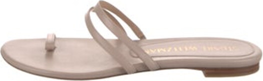 Stuart Weitzman Leather Slides Brown Designer