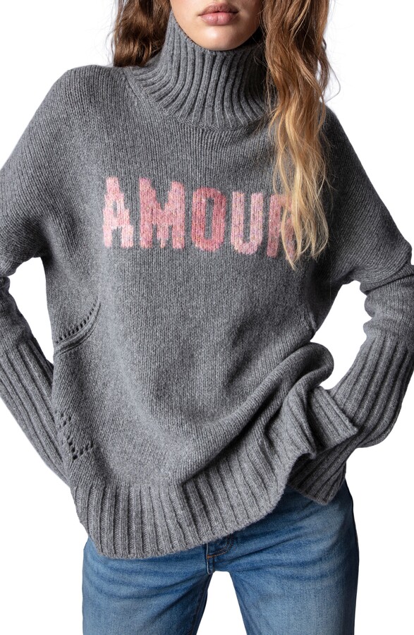 Zadig & Voltaire Amour Mock Neck Merino Wool Sweater - ShopStyle