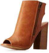 Thumbnail for your product : Charlotte Russe Peep Toe Slingback Booties