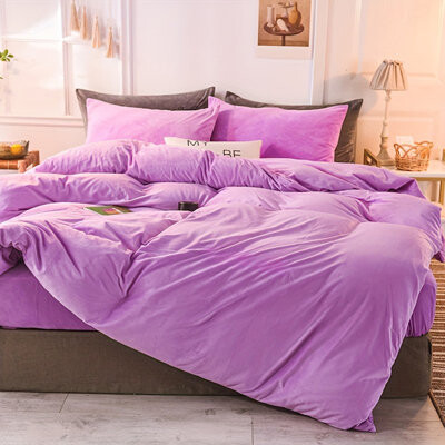 LISSTHER American Solid Color Duvet Cover Bedding Set