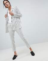 Thumbnail for your product : ASOS Design Tailored Linen Longline Relaxed Blazer In Stripe