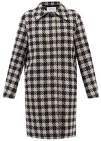 Thumbnail for your product : Harris Wharf London Shepherd-check Wool-blend Coat - Black White