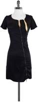 Thumbnail for your product : Wayne Black & Nude Silk Short Sleeve Zip Dress