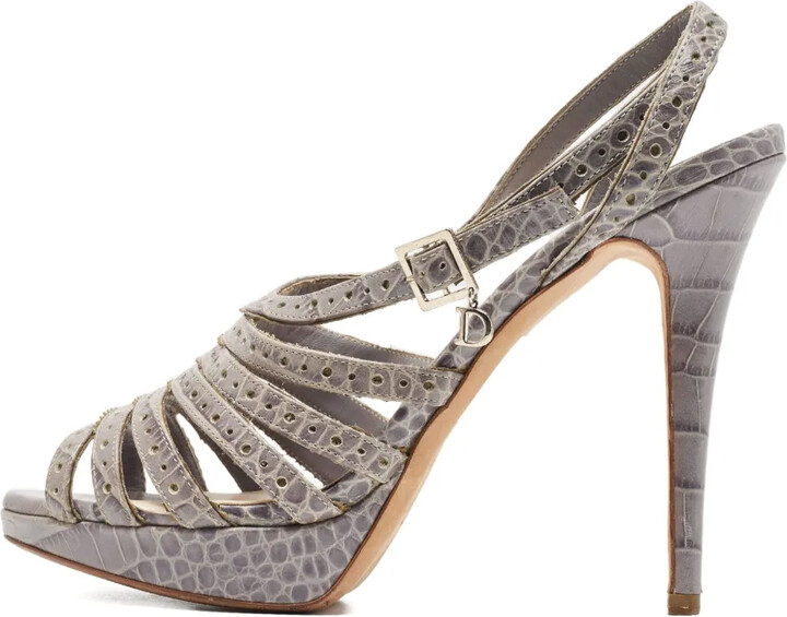 Christian Dior Pre-Owned 2023 140mm Crocodile-Embossed Sandals